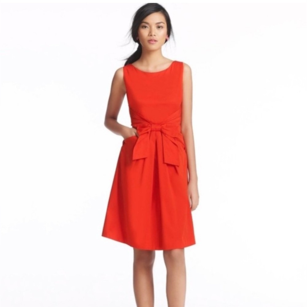 Kate Spade Vibrant Red Bow Midi Dress